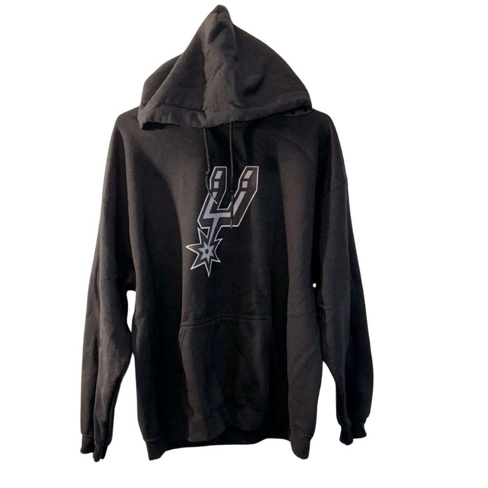 San Antonio Spurs NBA Majestic Charcoal Gray Pullover Hoodie - Size L